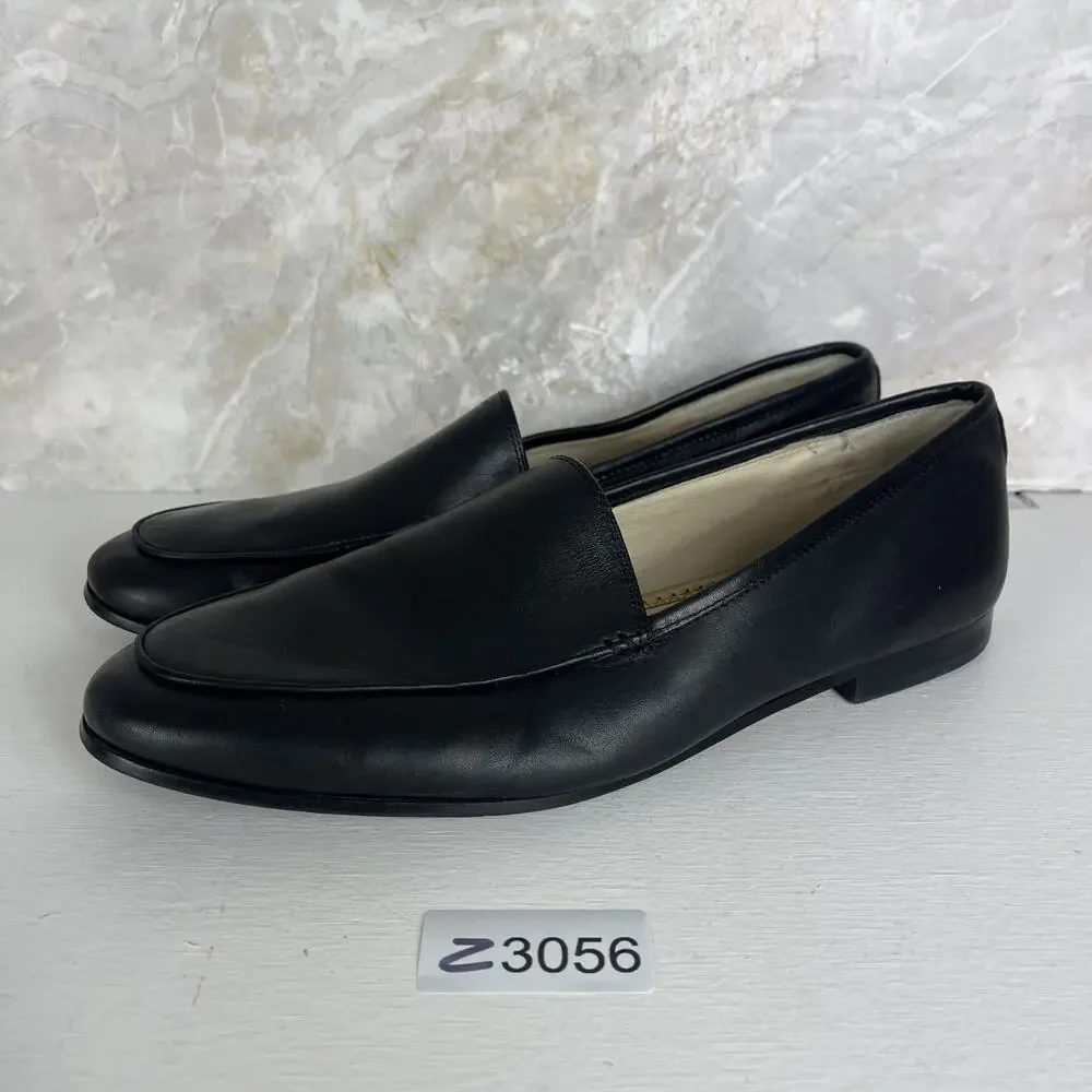 Sam Edelman Leon Black Leather Loafers US 10M Classic Slip-on Round Toe